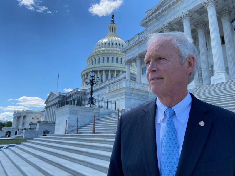 Ron Johnson on the Capitol steps