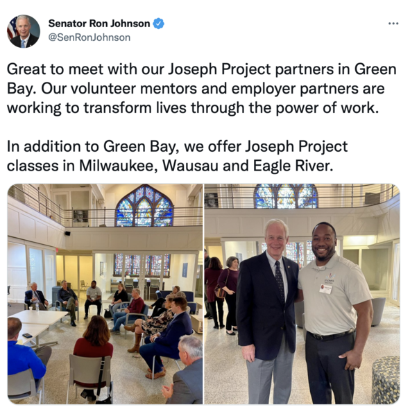 Tweet about Green Bay Joseph Project