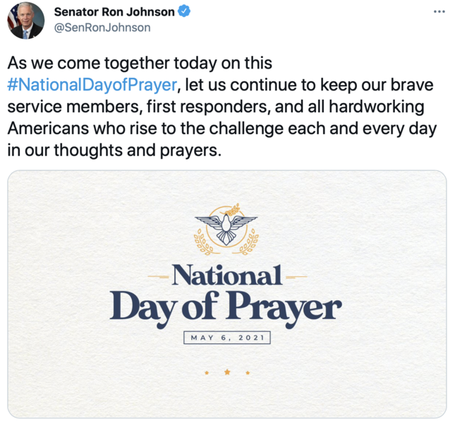 tweet about National Day of Prayer