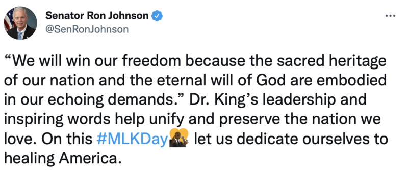 MLK Day Tweet