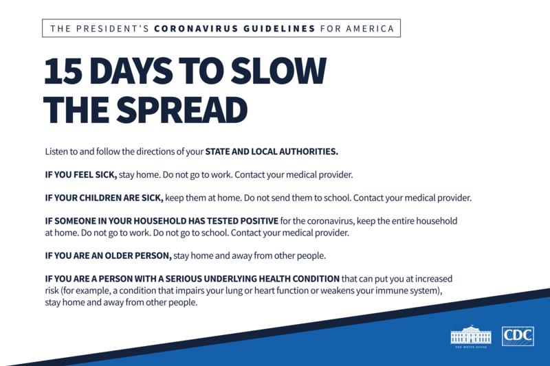 15 Days to Slow the Spread Guidelines